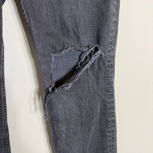 Abercrombie & Fitch Curve Love 90s Straight Ultra High Rise Jeans Women 4S Black - Picture 7 of 13